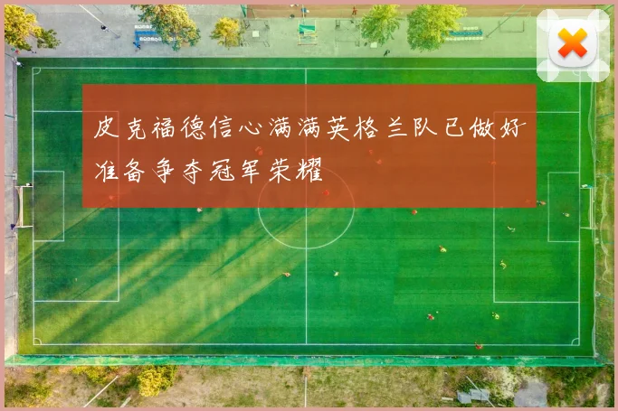 皮克福德信心满满英格兰队已做好准备争夺冠军荣耀